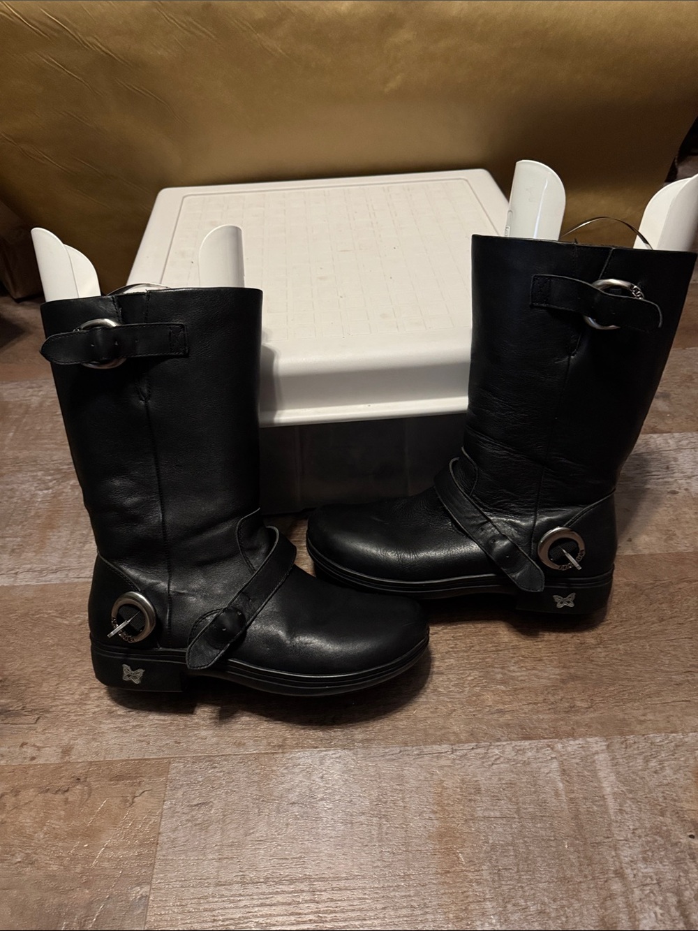 Alegria KRI-641 Black Leather Tall Boots EU 41 US 10-10.5 Comfort Riding Moto
